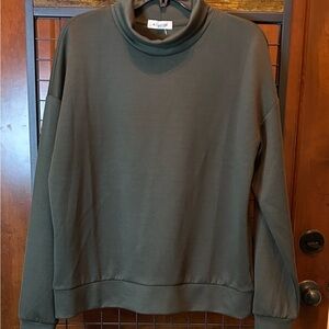Kinesis Women's Olive Green Turtleneck Sweatshirt Size Large sku#157